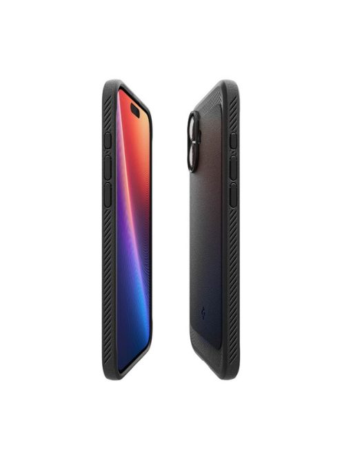 Spigen Rugged Armor MagFit Apple iPhone 16 Plus tok, Matte Black, fekete