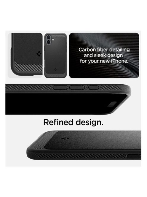 Spigen Rugged Armor MagFit Apple iPhone 16 Plus tok, Matte Black, fekete