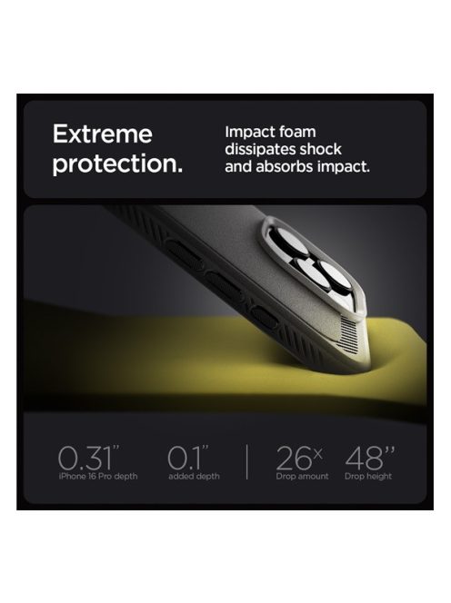 Spigen Rugged Armor MagFit Apple iPhone 16 Pro Max tok, szürke