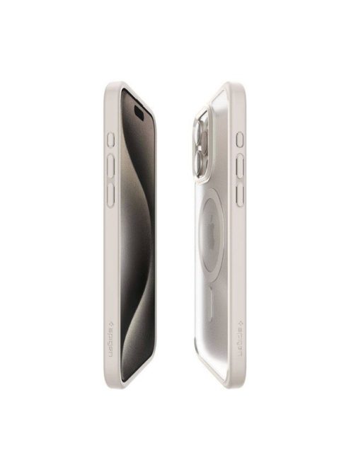 Spigen Ultra Hybrid MagFit Apple iPhone 16 Pro Max tok, Frost Natural Titanium MagSafe, átlátszó-bézs