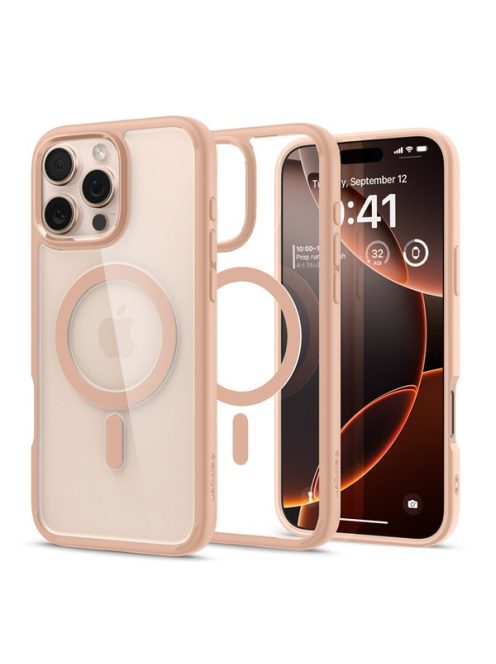 Spigen Ultra Hybrid MagFit Apple iPhone 16 Pro Max tok, Rose Titanium MagSafe, átlátszó