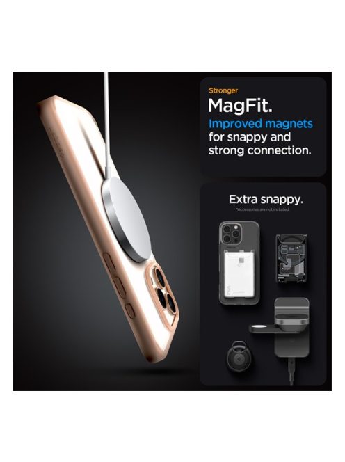 Spigen Ultra Hybrid MagFit Apple iPhone 16 Pro Max tok, Rose Titanium MagSafe, átlátszó