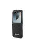 Guess PC/TPU Glitter Flakes Metal Logo Samsung Galaxy Z Flip6 hátlap tok, fekete