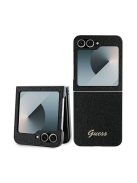 Guess PC/TPU Glitter Flakes Metal Logo Samsung Galaxy Z Flip6 hátlap tok, fekete