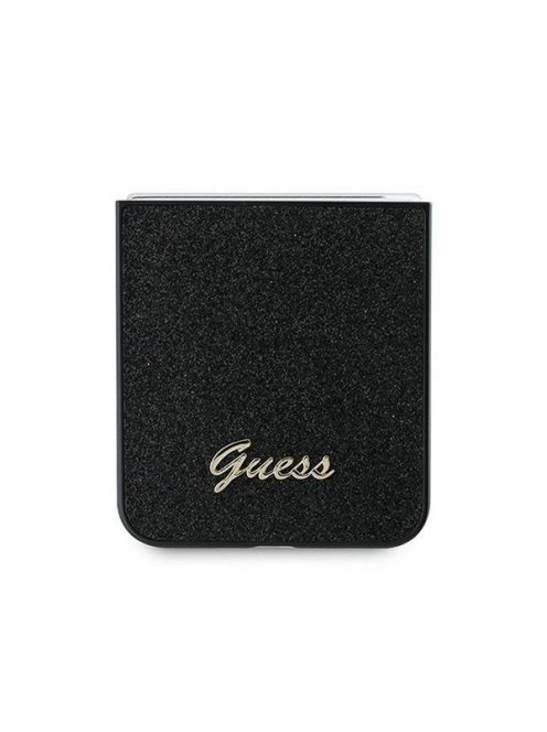 Guess PC/TPU Glitter Flakes Metal Logo Samsung Galaxy Z Flip6 hátlap tok, fekete