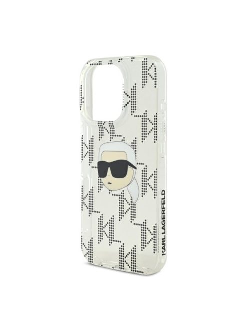 Karl Lagerfeld IML Karl Head Electroplated iPhone 16 Pro Max kemény hátlap tok, átlátszó KLHCP16XHKLPKHT