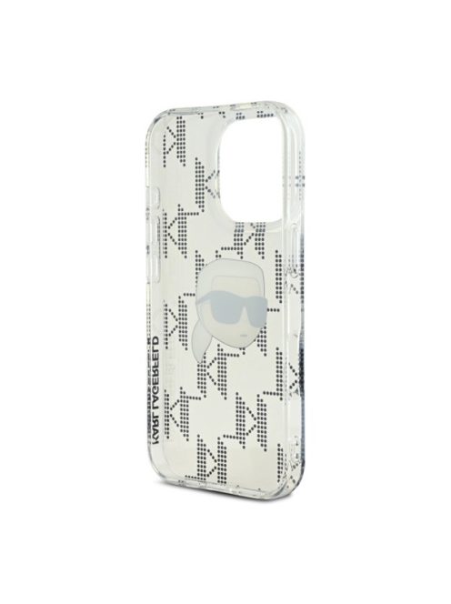 Karl Lagerfeld IML Karl Head Electroplated iPhone 16 Pro Max kemény hátlap tok, átlátszó KLHCP16XHKLPKHT