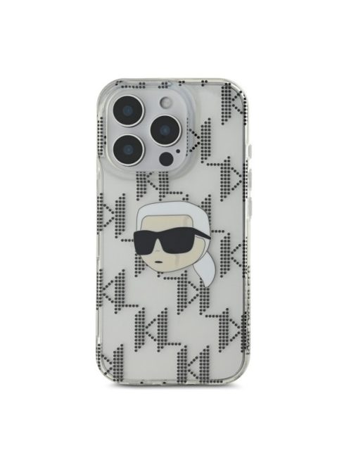 Karl Lagerfeld IML Karl Head Electroplated iPhone 16 Pro kemény hátlap tok, átlátszó KLHCP16LHKLPKHT