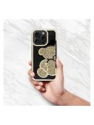 Teddy Bear iPhone 13 Pro csillogó köves tok, arany