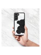 Teddy Bear Samsung Galaxy A15 4G / A15 5G csillogó köves tok, fekete