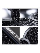 Teddy Bear iPhone 16 csillogó köves tok, fekete