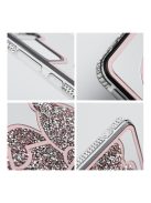 Teddy Bear Samsung Galaxy A14 5G csillogó köves tok, rózsaszín