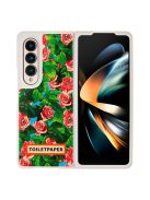 Samsung Galaxy Z fold4 Toiletpaper rózsa mintás gyári tok, zöld (GP-FPF936AMBRY)