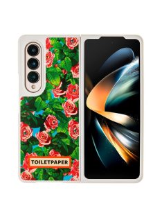   Samsung Galaxy Z fold4 Toiletpaper rózsa mintás gyári tok, zöld (GP-FPF936AMBRY)