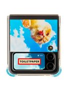 Samsung Galaxy Flip4 Toiletpaper macska mintás gyári tok, kék (GP-FPF721HICLY)