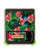 Samsung Galaxy Flip4 Toiletpaper rózsa mintás gyári tok, zöld (GP-FPF721HICGY)