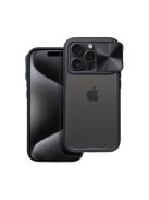 Slider Samsung Galaxy S24 FE kameravédős szilikon tok, fekete