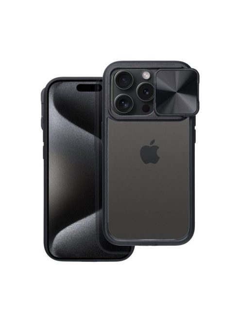 Slider Samsung Galaxy S24 FE kameravédős szilikon tok, fekete