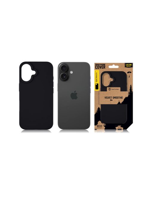 Tactical Velvet Smoothie Apple iPhone 16 tok, Asphalt, fekete