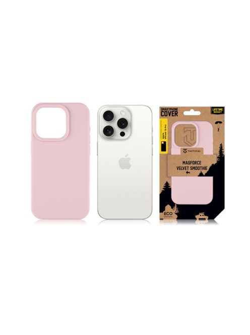 Tactical MagForce Velvet Smoothie Apple iPhone 15 Pro MagSafe tok, Pink Panther, halvány rózsaszín