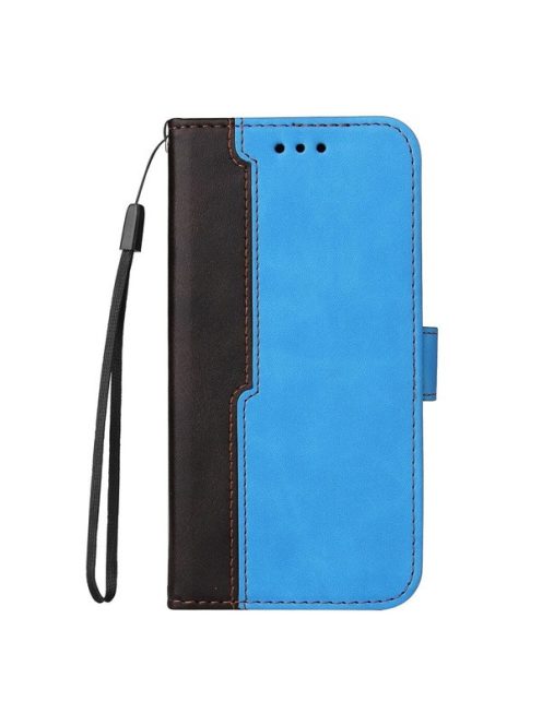 Apple Wooze Colour Wallet iPhone 16 Plus oldalra nyíló tok, stand, kártyatartóval, kézpánttal, kék