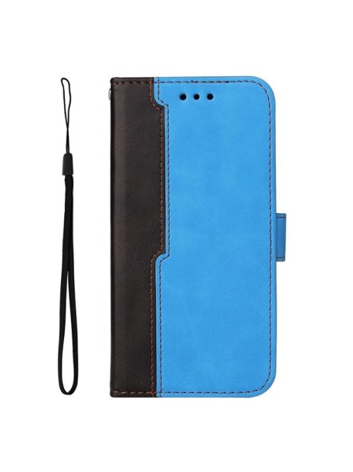 Apple Wooze Colour Wallet iPhone 16 Plus oldalra nyíló tok, stand, kártyatartóval, kézpánttal, kék