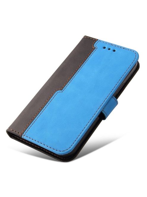 Apple Wooze Colour Wallet iPhone 16 Plus oldalra nyíló tok, stand, kártyatartóval, kézpánttal, kék