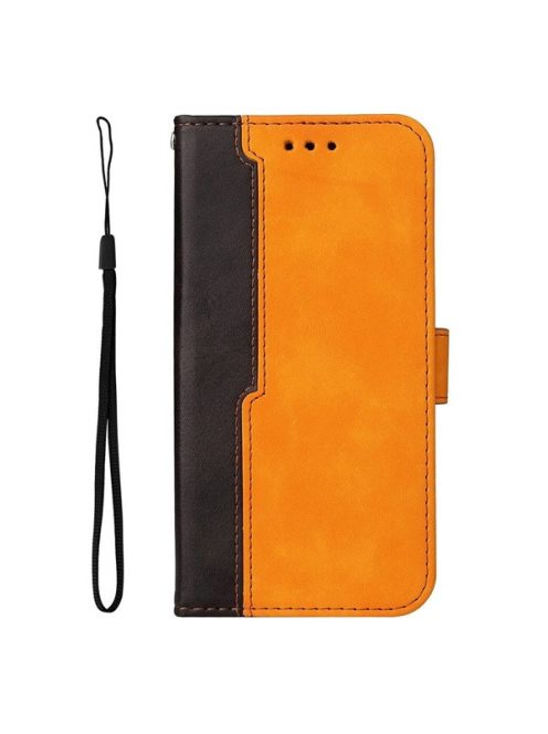 Apple Wooze Colour Wallet iPhone 16 Plus oldalra nyíló tok, stand, kártyatartóval, kézpánttal, narancssárga