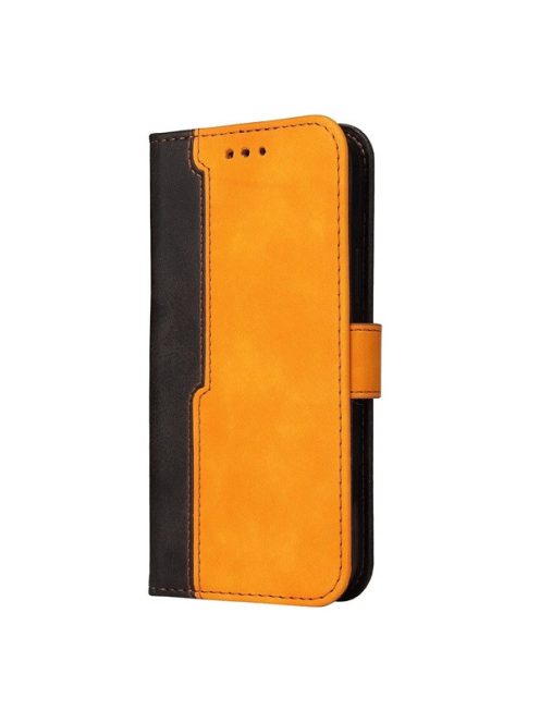 Apple Wooze Colour Wallet iPhone 16 Plus oldalra nyíló tok, stand, kártyatartóval, kézpánttal, narancssárga