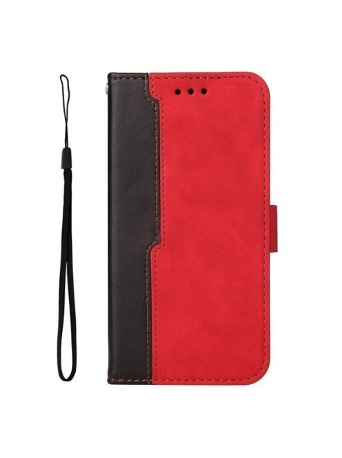 Apple Wooze Colour Wallet iPhone 16 Plus oldalra nyíló tok, stand, kártyatartóval, kézpánttal, piros