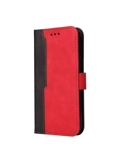 Apple Wooze Colour Wallet iPhone 16 Plus oldalra nyíló tok, stand, kártyatartóval, kézpánttal, piros