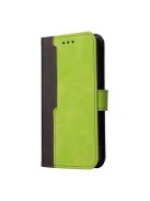 Apple Wooze Colour Wallet iPhone 16 Plus oldalra nyíló tok, stand, kártyatartóval, kézpánttal, zöld