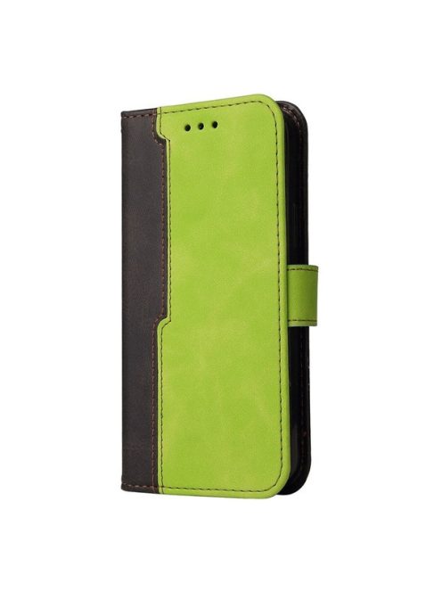 Apple Wooze Colour Wallet iPhone 16 Plus oldalra nyíló tok, stand, kártyatartóval, kézpánttal, zöld