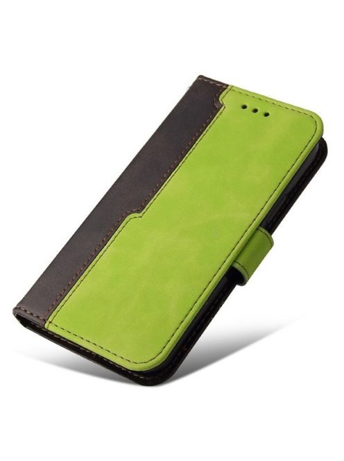 Apple Wooze Colour Wallet iPhone 16 Plus oldalra nyíló tok, stand, kártyatartóval, kézpánttal, zöld