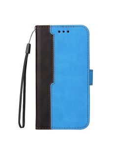   Apple Wooze Colour Wallet iPhone 16 Pro Max oldalra nyíló tok, stand, kártyatartóval, kézpánttal, kék