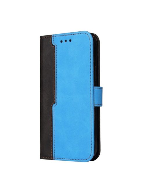 Apple Wooze Colour Wallet iPhone 16 Pro Max oldalra nyíló tok, stand, kártyatartóval, kézpánttal, kék