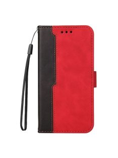   Apple Wooze Colour Wallet iPhone 16 Pro Max oldalra nyíló tok, stand, kártyatartóval, kézpánttal, piros