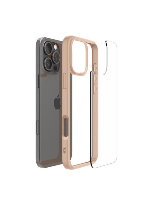 Spigen Ultra Hybrid iPhone 16 Pro tok, Rose Titanium, átlátszó-rozéarany