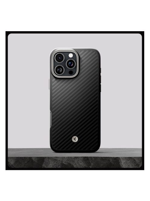 Spigen Enzo Aramid iPhone 16 Pro tok, Black Natural, fekete