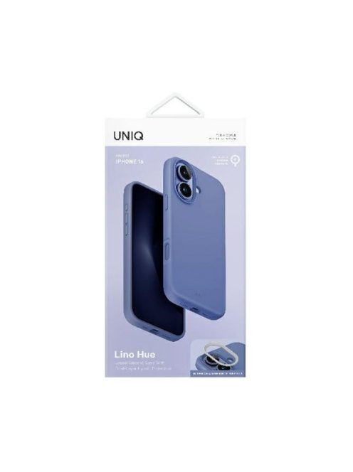 Uniq Lino Hue Apple iPhone 16 Magsafe Szilikon tok, kék