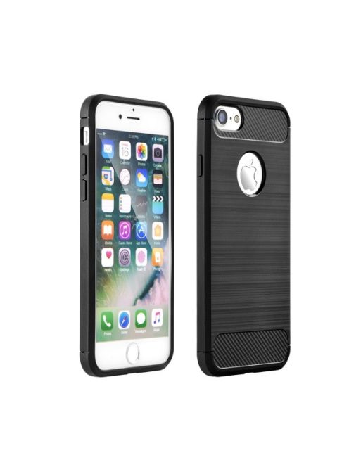 Forcell Carbon hátlap tok Apple iPhone 7/8/SE2020/SE2022, fekete