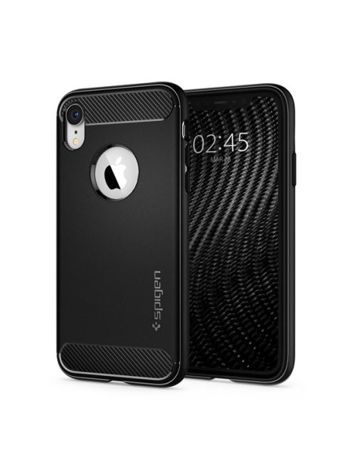 Spigen Rugged Armor Apple iPhone XR tok, Matte Black, fekete