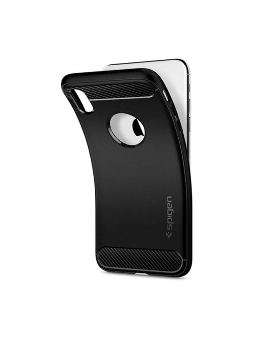 Spigen Rugged Armor Apple iPhone XR tok, Matte Black, fekete