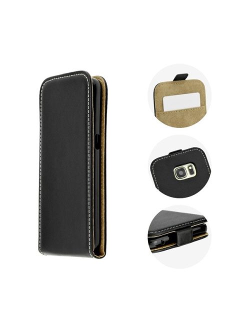 Flip tok szilikon belsővel, Samsung G970 Galaxy S10e, fekete