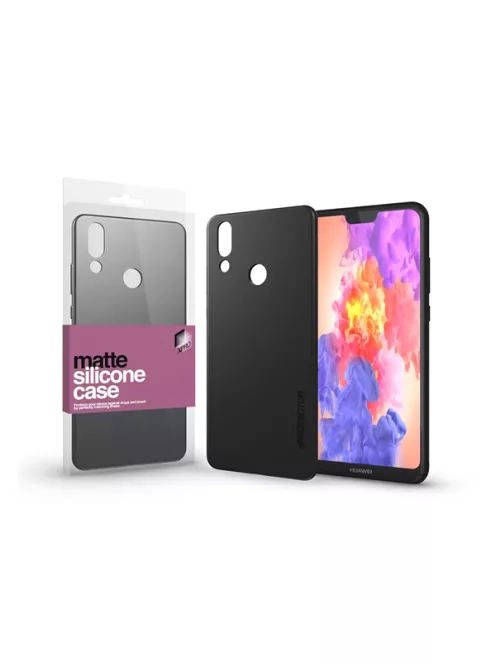 Xprotector Matte, ultra vékony matt szilikon hátlap tok, Huawei P20 Lite, fekete