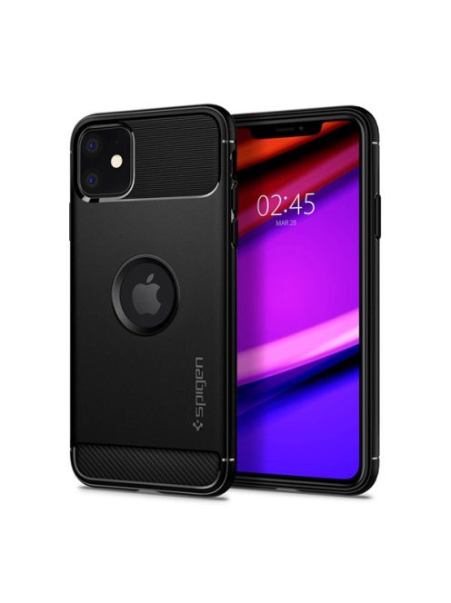 Spigen Rugged Armor Apple iPhone 11 tok, Matte Black, fekete