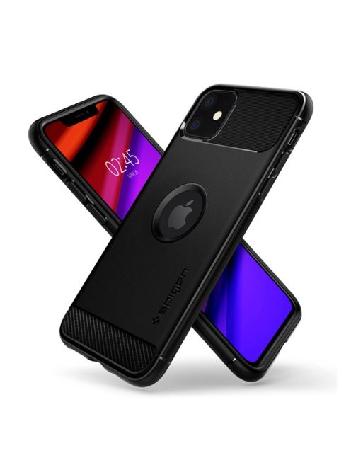 Spigen Rugged Armor Apple iPhone 11 tok, Matte Black, fekete