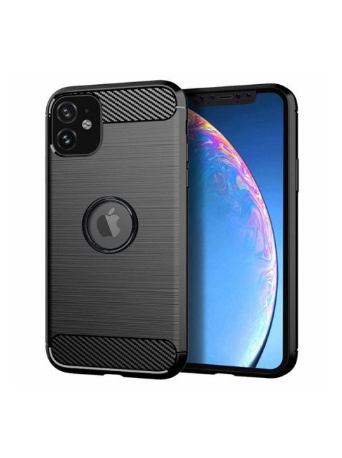 Forcell Carbon hátlap tok Apple iPhone 11, fekete