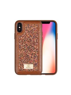 Puloka Glitter prémium hátlaptok Apple iPhone X, barna