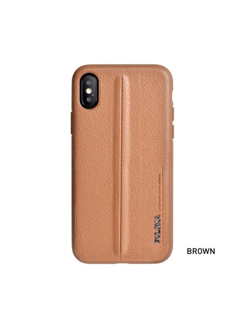 Puloka Style prémium hátlaptok Apple iPhone X, barna